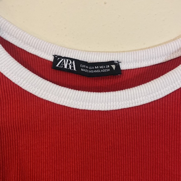 Zara Red & White Crop Tank - Picture 4 of 6